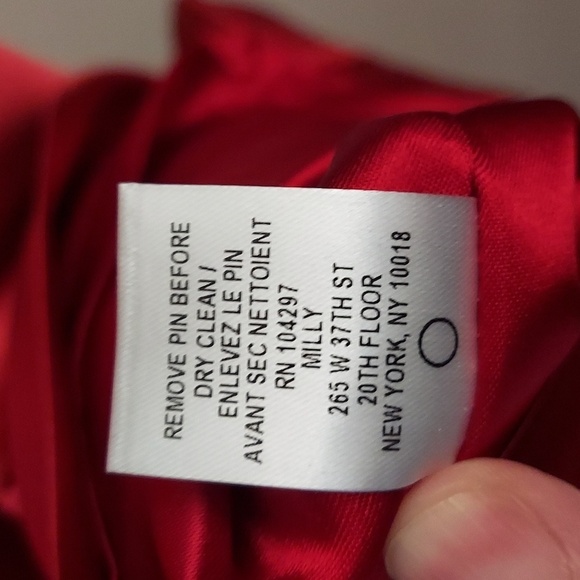 MILLY Ruby Red Sweetheart Silk Dress - Picture 14 of 16